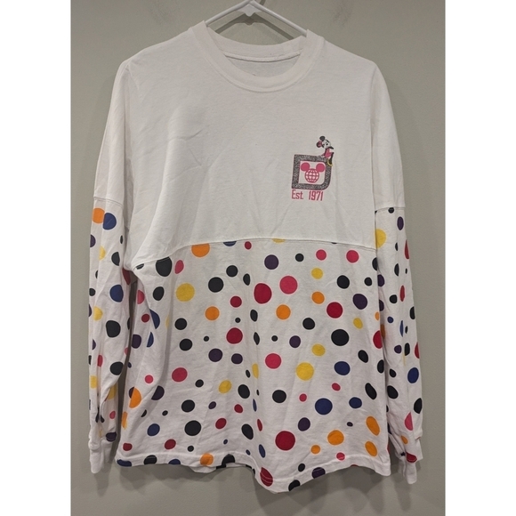 Disney Parks Authentic Spirit Jersey Glitter and Polka Dots Size Small - Picture 1 of 8